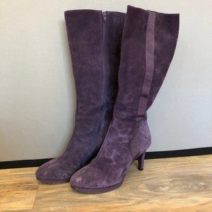 Purple Boden Ledbury Knee High Suede Leather Boots